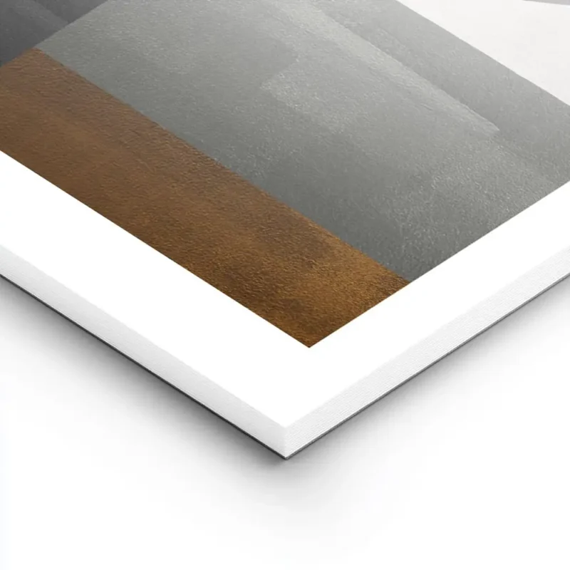 affiche avec illustration graphique de formes abstraites beige marron et noir a lightpanel.webp