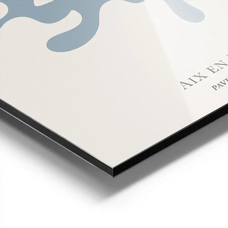 affiche avec illustration graphique dun corail abstrait bleu sarcelle et dun cer aluminium.webp