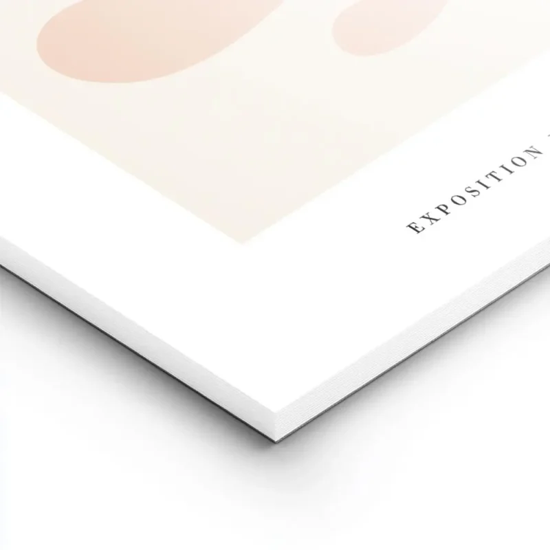 affiche avec illustration graphique dune feuille abstraite rose sur fond beige c lightpanel.webp