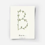 affiche avec la lettre b formee par une plante verte et du texte personnalisable.webp