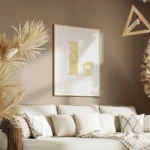 affiche avec la lettre l en beige et un lionceau mignon en illustration salon.webp