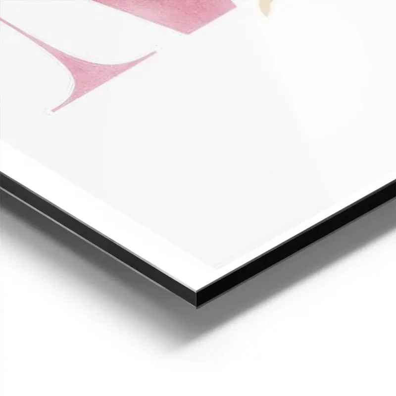 affiche avec la lettre m rose pastel en typographie aquarelle accompagnee dun si aluminium.webp