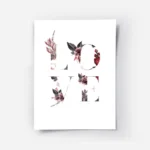 affiche avec le mot love forme de fleurs roses rouges et violettes ideal pour un.webp