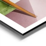 affiche avec le pied dune femme en escarpin rouge elegant jupe plissee rose sur aluminium.webp