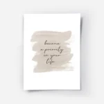 affiche avec le texte become a priority in your life en typographie noire sur un.webp