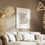 affiche avec le texte become a priority in your life en typographie noire sur un salon.webp