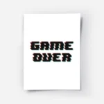 affiche avec le texte game over en lettres pixelisees noires ombres rouges et ve.webp