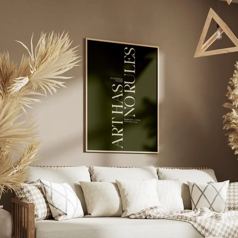 affiche avec les mots arthas no rules en grandes lettres blanc casse sur fond ve salon.webp