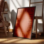 affiche avec les mots atelier et tierra formant un carre sur fond marron encadre.webp