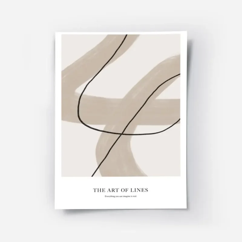 affiche avec lignes beiges epaisses et lignes noires fines sur fond clair avec l.webp