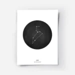 affiche avec lillustration du signe astrologique lion en typographie blanche sur.webp