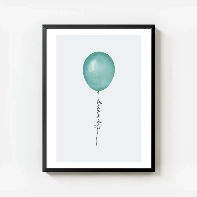 affiche avec lillustration graphique dun ballon vert sur fond gris le texte drea avec cadre.webp