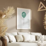 affiche avec lillustration graphique dun ballon vert sur fond gris le texte drea salon.webp