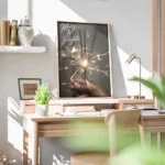 affiche avec mains tenant des cierges magiques typographie blanche merry bright bureau.webp