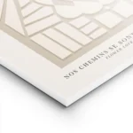 affiche avec motif abstrait beige sur fond gris et typographie galerie boheme lightpanel.webp