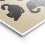 affiche avec neuf chats noirs aux yeux orange dans differentes poses ludiques su lightpanel.webp