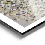 affiche avec peinture a points colores formant une feuille abstraite sur fond gr aluminium.webp