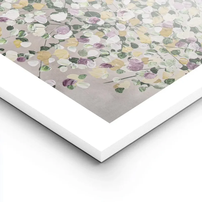 affiche avec peinture a points colores formant une feuille abstraite sur fond gr lightpanel.webp