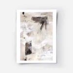 affiche avec peinture abstraite beige blanc et gris touches de noir et marron co.webp