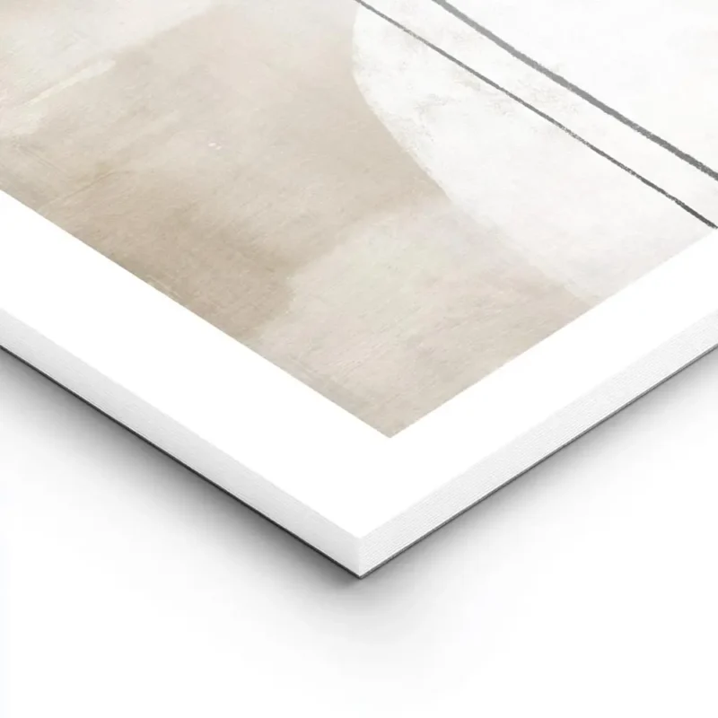 affiche avec peinture abstraite de formes organiques marron et blanches traverse lightpanel.webp