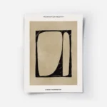 affiche avec peinture abstraite noire et beige typographie museum retrospective.webp