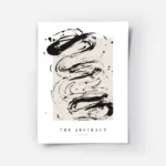 affiche avec peinture abstraite noire sur fond beige et typographie the abstract.webp