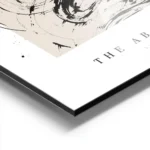 affiche avec peinture abstraite noire sur fond beige et typographie the abstract aluminium.webp