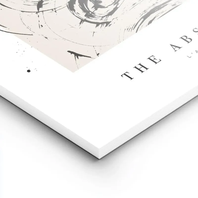 affiche avec peinture abstraite noire sur fond beige et typographie the abstract lightpanel.webp