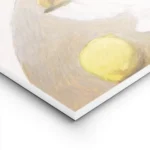 affiche avec peinture dun bol blanc rempli de citrons jaunes sur une table feuil lightpanel.webp