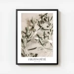 affiche avec photographie dolives vertes sur des branches dolivier sur un fond e avec cadre.webp