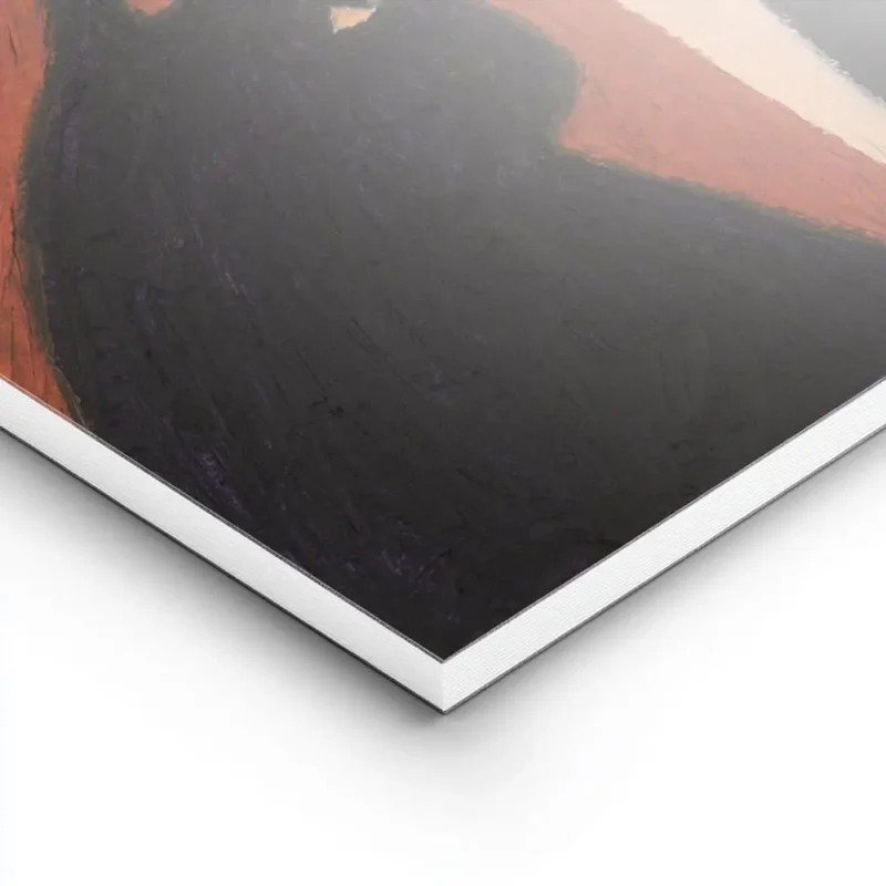 affiche avec quatre chats noirs aux expressions variees sur des fonds bleu orang lightpanel.webp