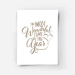 affiche avec texte the most wonderful time of the year en typographie marron sur.webp