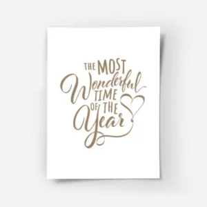 affiche avec texte the most wonderful time of the year en typographie marron sur.webp