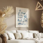 affiche avec typographie bleue et illustration humoristique dun ane sur fond bei salon.webp