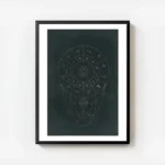 affiche avec typographie doree de symboles du zodiaque et signes astronomiques d avec cadre.webp