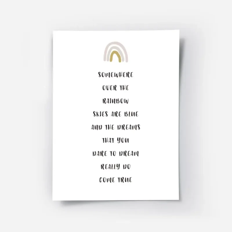 affiche avec typographie noire et un arc en ciel minimaliste beige et ocre sur f.webp