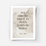 affiche avec typographie noire sur fond beige aquarelle texte you have the power.webp