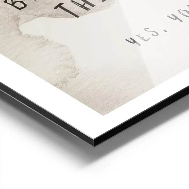 affiche avec typographie noire sur fond beige aquarelle texte you have the power aluminium.webp