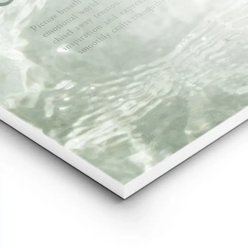 affiche avec typographie verte inhale exhale sur fond vert aquatique texture ave lightpanel.webp