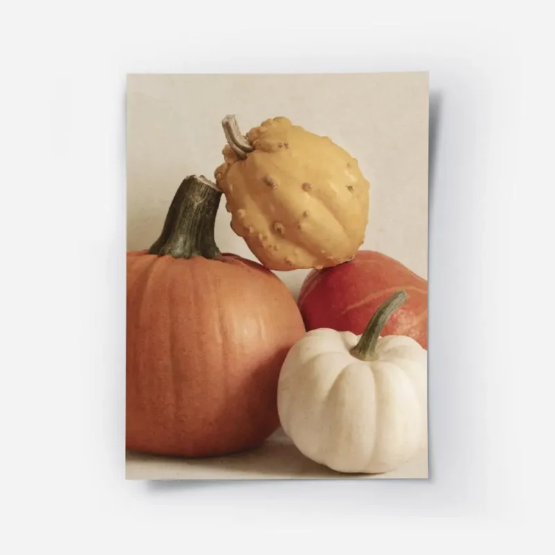 affiche avec un arrangement de citrouilles et courges dautomne aux couleurs chau.webp
