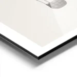 affiche avec un ballon a air chaud aux rayures blanches et beige aux details ble aluminium.webp
