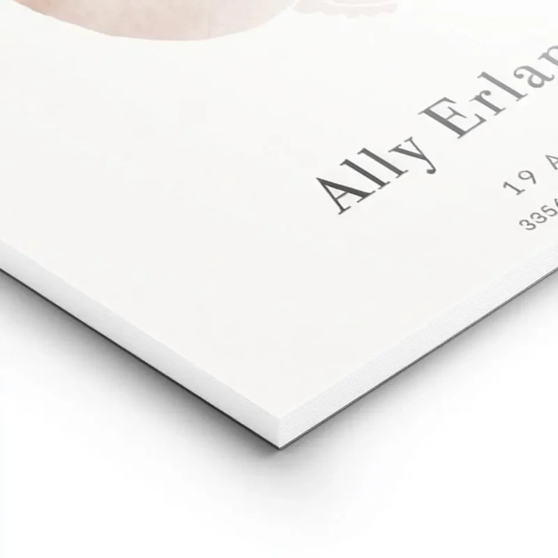 affiche avec un bebe en rose sur fond gris clair et du texte typographie personn lightpanel.webp