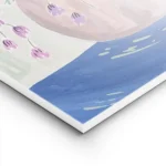 affiche avec un bouquet de fleurs colorees roses et violettes dans un vase sur u lightpanel.webp