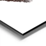 affiche avec un c ur forme de grains de cafe torrefies bruns sur fond blanc uni aluminium.webp