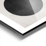 affiche avec un cercle noir et un carre trace sur un fond beige art graphique aluminium.webp