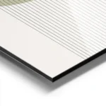 affiche avec un cercle vert fonce et une arche verte claire sur un fond blanc de aluminium.webp