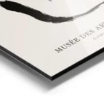 affiche avec un chat noir abstrait en line art sur fond beige avec du texte en t aluminium.webp
