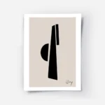 affiche avec un demi cercle et des lignes epaisses noires sur un fond beige typo.webp