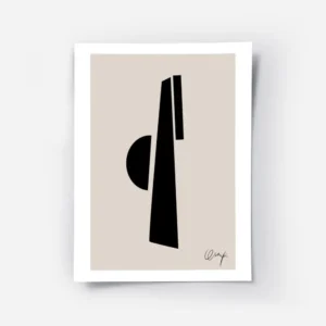 affiche avec un demi cercle et des lignes epaisses noires sur un fond beige typo.webp