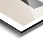 affiche avec un demi cercle et des lignes epaisses noires sur un fond beige typo aluminium.webp